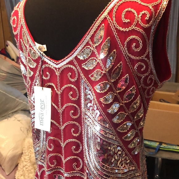 Stunning Sequin & Beaded Pink Dress with Lace. New with tags!  Size Large - Picture 9 of 17